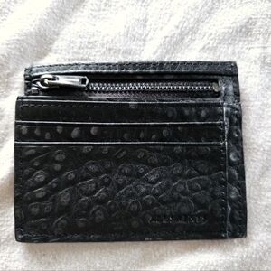 Rare All Saints Men's Zipper Wallet Leather Embossed Textured